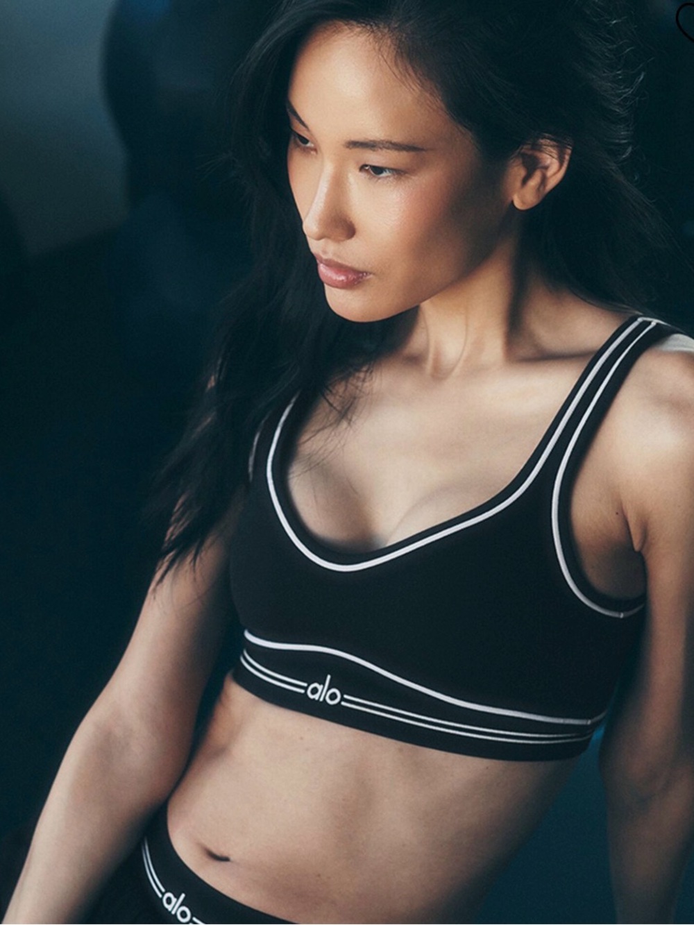 Alo Yoga black Aorbrush Heart Throb Bra